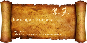 Neumeyer Ferenc névjegykártya